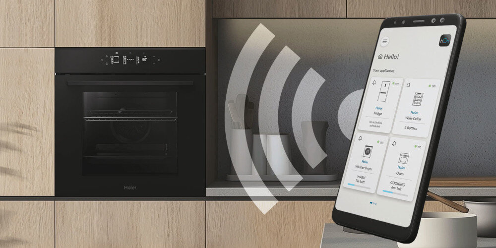 PIEKARNIK HAIER H6 ID25G5HTB1 zdalne sterowanie Aplikacja hOn smartfon połączenie z Wi-Fi przepisy dostosowanie ustawień kontrola