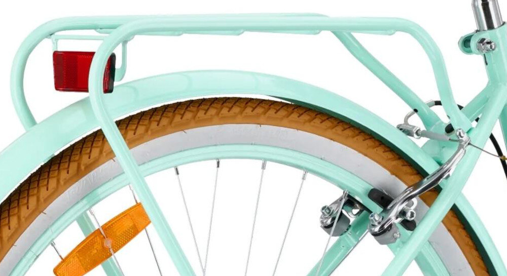 Rower młodzieżowy SUN BABY Flower Retro Bike 26 cali dla dziewczynki Miętowy zbliżenie na bagażnik praktyczny bagażnik do przewożenia lekkiego plecaka, ulubionej zabawki lub innych niewielkich przedmiotów