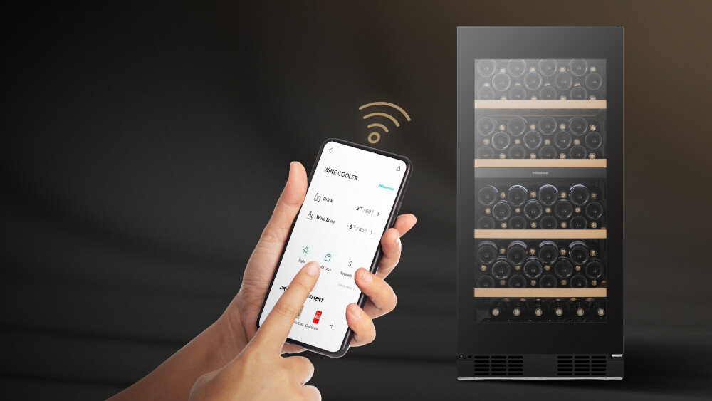 CHŁODZIARKA DO WINA HISENSE RW3N230GELF aplikacja ConnectLife zdalne sterowanie