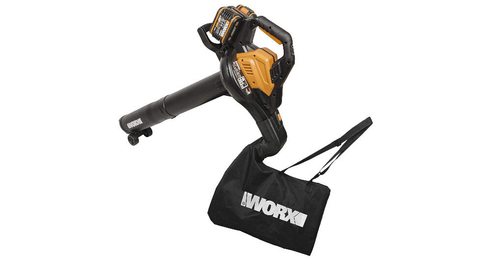 Odkurzacz do liści WORX WG583E akumulatorowy obudowa ma zwiększoną odporność na pękanie z wysokiej jakości tworzywa sztucznego kółka transportowe