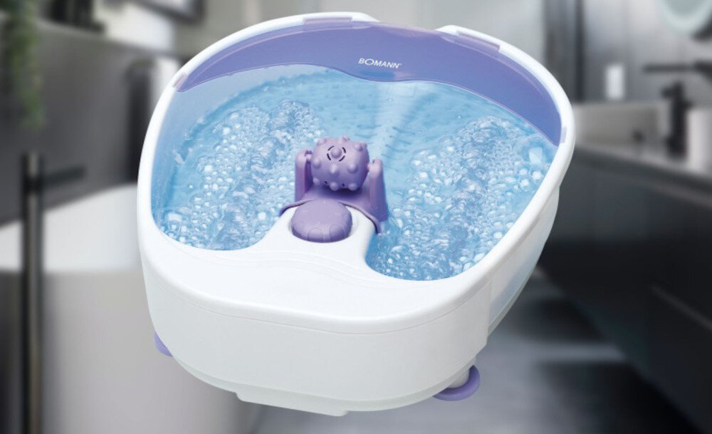 Masażer do stóp BOMANN FM 8000 CB ulga relaks trzy programy pracy wibracje ciepło babelki funckje dostosowanie potrzeby Dodatkowa rolka masująca
