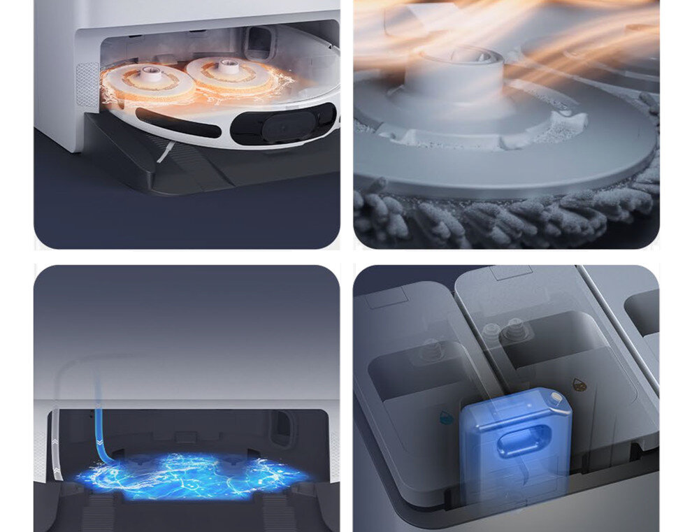 Robot sprzątający EZVIZ RS20 Pro Max do ciężkich zadań higiena Mopowanie gorącą wodą usuwa brud i bakterie gorące powietrze automatycznie suszy mopy Wewnętrzne czyszczenie stacji automatyczne dozowanie płynu czyszczącego 