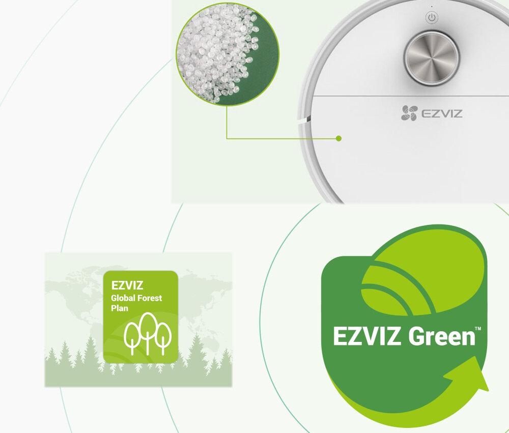 Robot sprzątający EZVIZ RS20 Pro Max Czysty dom i planeta  ekologię, minimalizując odpady i wspierając akcje sadzenia drzew wygodne sprzątanie wspierasz troskę o środowisko