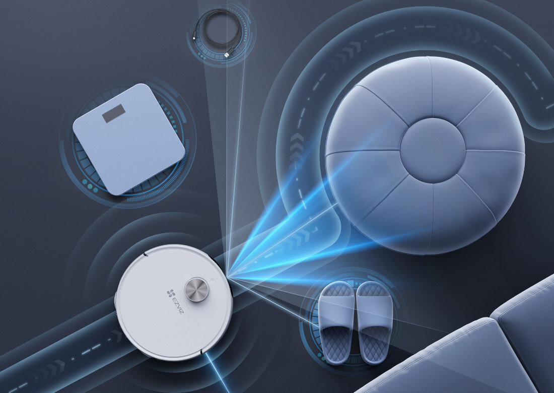 Robot sprzątający EZVIZ RS20 Pro Max zwinność w zmiennym otoczeniu system rozpoznawania obiektów unikając kolizji i przeszkód