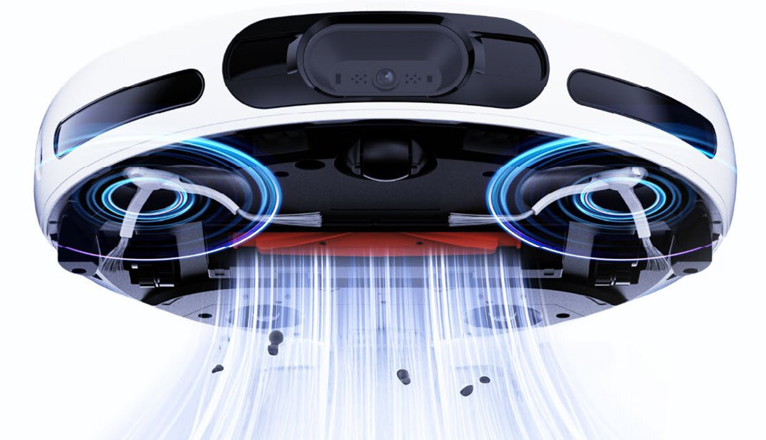 Robot sprzątający EZVIZ RS20 Pro Max brud się nie uchowa szczotka CutFree 3 w 1 ogranicza plątanie się włosów i gromadzenie się drobinek konserwacja