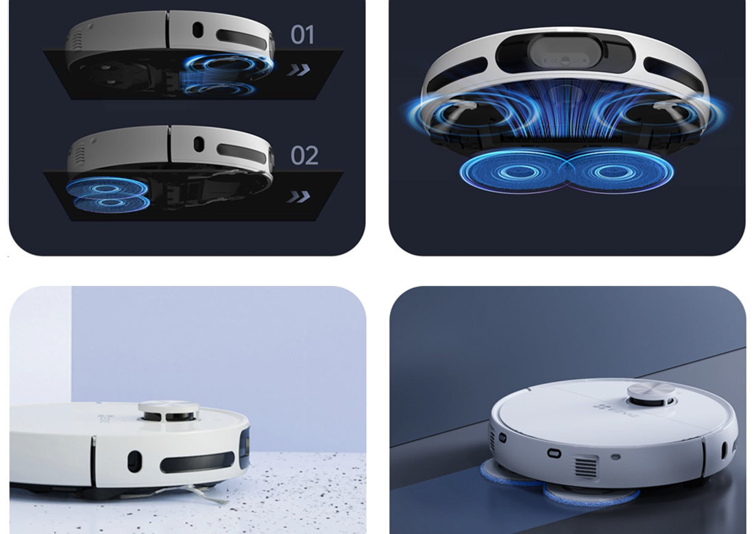 Robot sprzątający EZVIZ RS20 Pro Max Zmieniaj tryb sprzątania cztery tryby pracy dopasowanie sprzatanie potrzeby wybór odkurzanie mycie kontrola czyszczenie porządek efekty wygoda komfort