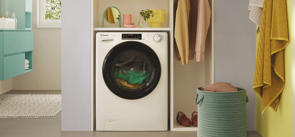 Pralko-suszarka CANDY CSOW 4746TWMB5-S duża pojemność bęben zdalne sterowanie hOn programy szybkies