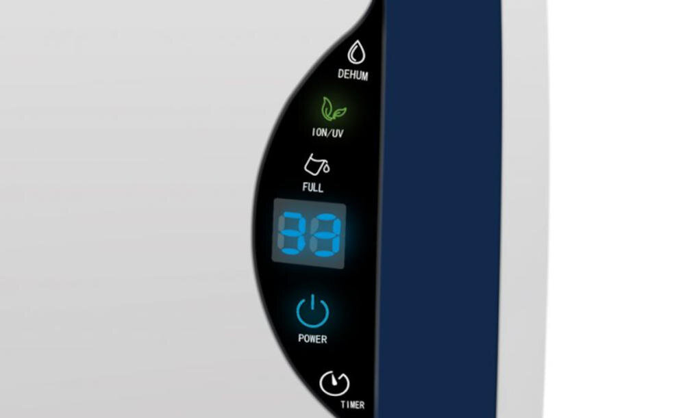 ELDOM-OP600 osuszacz powietrza dotykowy panel wilgotność powietrza sygnalizator osuszania zbiornik czytelny wyświetlacz temperatura timer włączanie wyłączanie