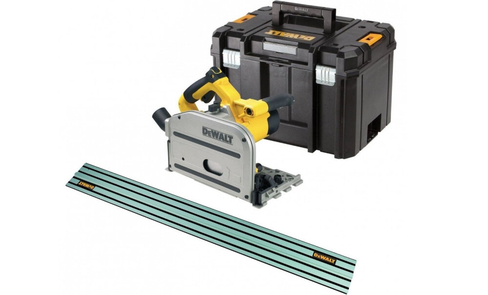 Zaglebiarka DEWALT DWS520K + Kufer zestaw wyposazenie akcesoria komplet kufer transportowy szyna prowadzaca 1.5m