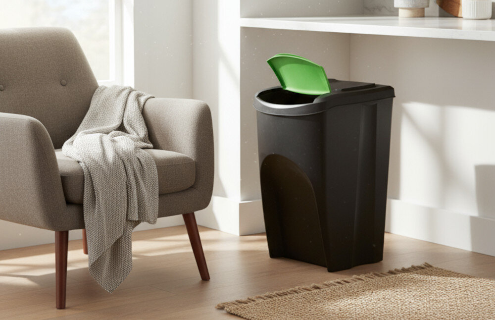 Kosza na śmieci KEDEN SORTIBOX IKWB35S3 3 x 35L Czarny Estetyczny zestaw pojemność trzy pojemniki Czarny kolor wymiary długość głębokość szerokość stabilne ustawianie jeden na drugim