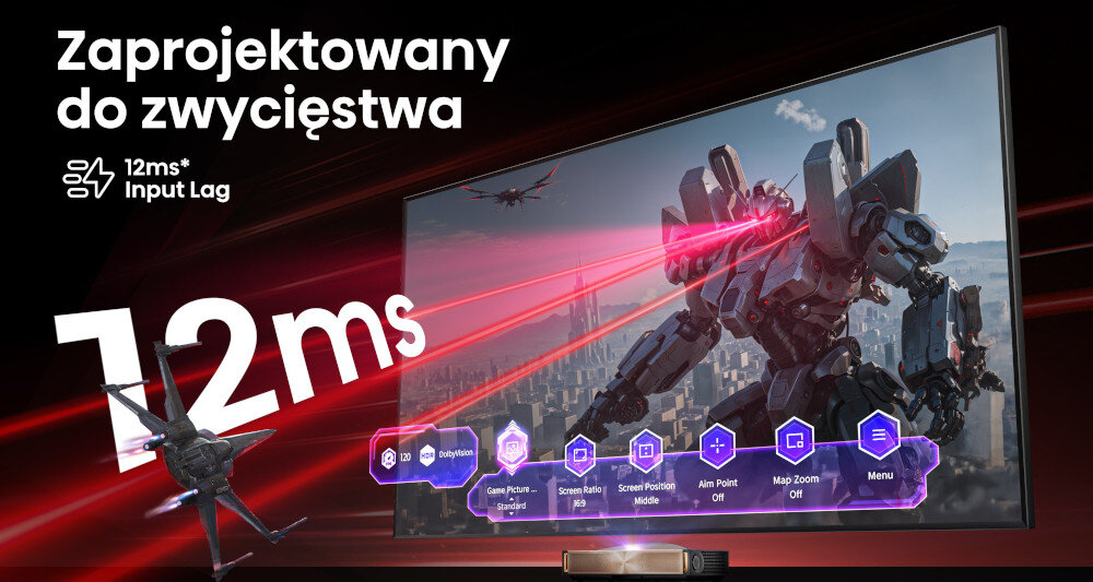 Laser TV HISENSE 120L9QD Game Mode 12 ms Turbo 120 Hz, laser wyświetlający obraz na ekranie projekcyjnym