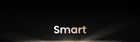 Na czarnym tle widoczny jest napis \'Smart\'.