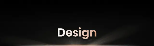 Obraz przedstawia napis \'Design\' na ciemnym tle.