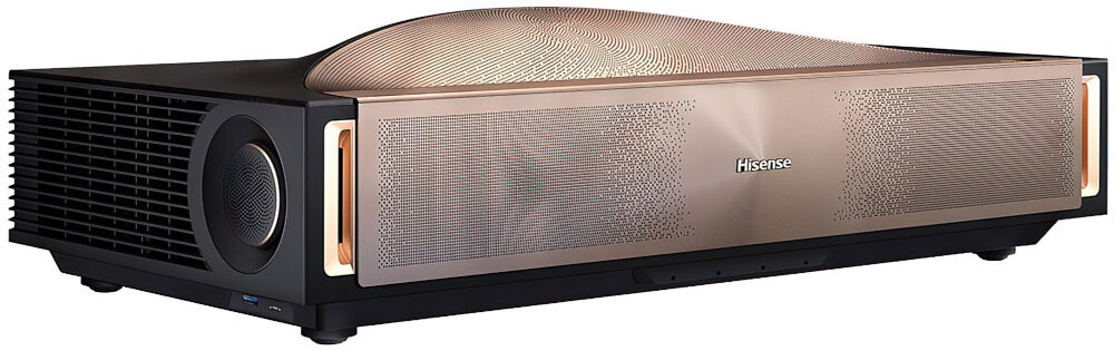 Laser TV HISENSE 100L9QD IF Design Award luksusowy design Royal Opera House, laser po skosie na białym tle