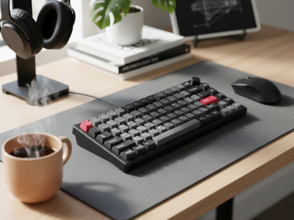 Klawiatura KEYCHRON C3HE-G75 - klawiatura na biurku na podkładce