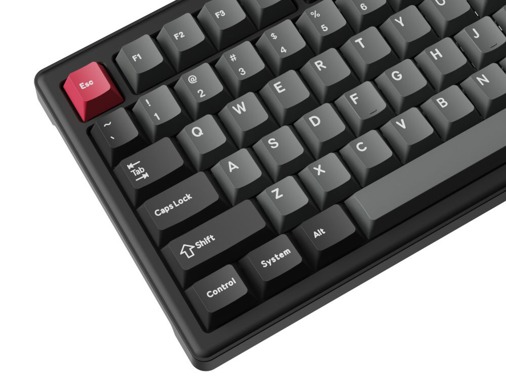 Klawiatura KEYCHRON C3HE-G75 Liniowe magnetyczne switche  Keychron Ultra-Fast Lime FPS (First-Person Shooter), pisania Technologia magnetyczna Konstrukcja przełączników - zbliżenie na lewą stronę klawiatury