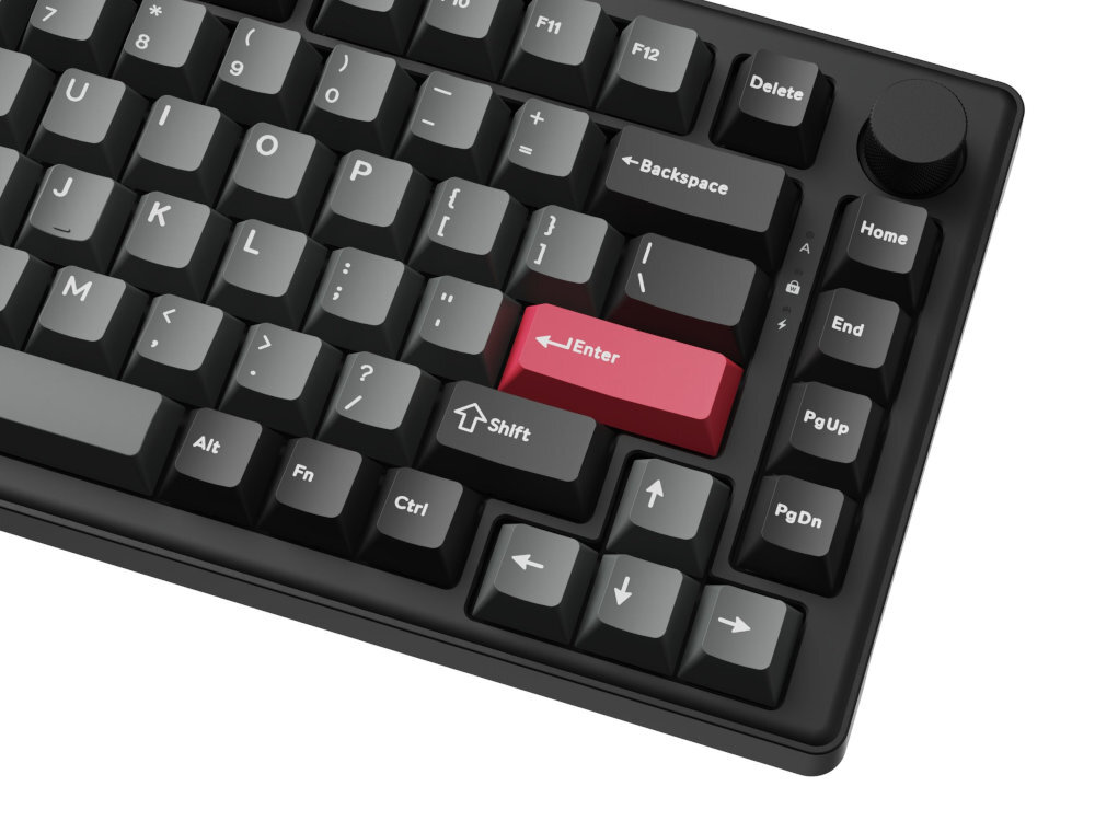 Klawiatura KEYCHRON C3HE-G75 KEYCHRON C3HE-G75 formacie 75% funkcjonalność kompaktową konstrukcją 329 × 139,85 × 40 mm przemyślanemu układowi niezbędne klawisze - zbliżenie na prawą stronę klawiatury