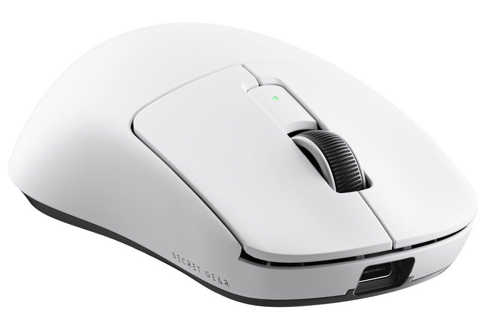 SECRET GEAR ZX2 Secret Gear ZX2 mysz bezprzewodowa zaawansowany sensor przełączniki optyczne Omron o długiej żywotności potrójnemu systemowi połączenia wysokiej częstotliwości raportowania - mysz na białym tle pod kątem od przodu