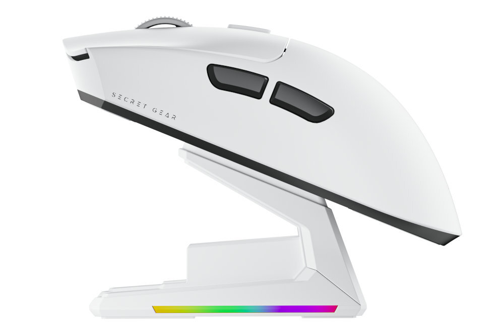 SECRET GEAR ZX1 500 mAh długie godziny pracy szybkie uzupełnianie energii - myszka na stacji ładowania od boku