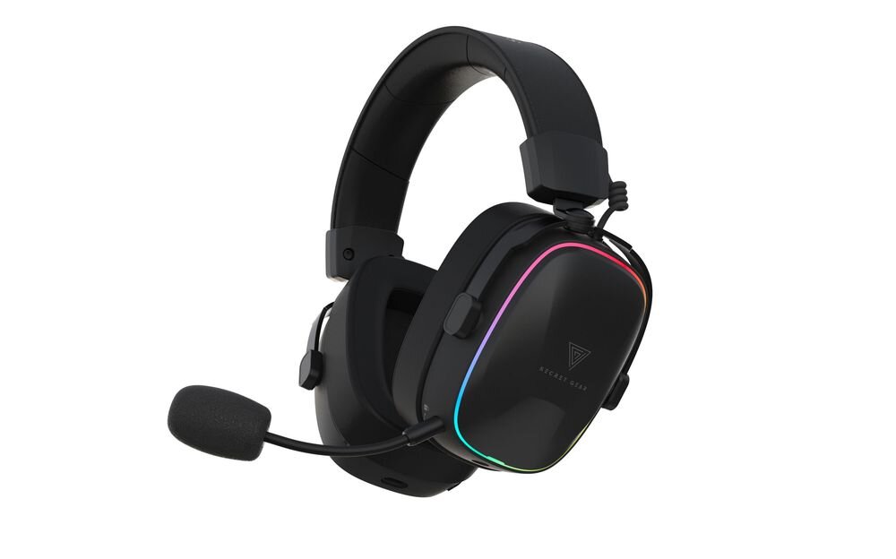 Słuchawki SECRET GEAR SX2 2.4 GHz, Bluetooth, przewodowe, PC, słuchawki po skosie na białym tle