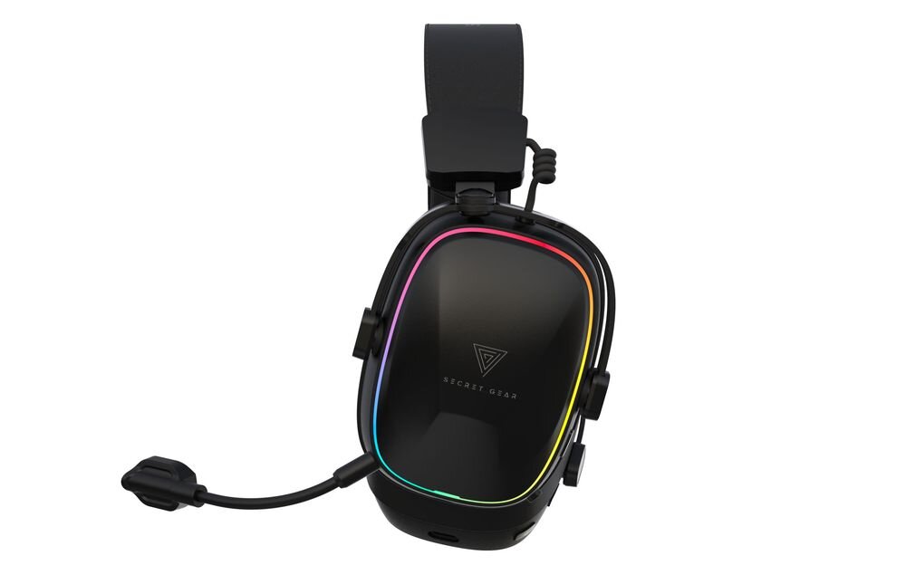 Słuchawki SECRET GEAR SX2 dźwięk przestrzenny 7.1, przetworniki 50 mm, gry PC, słuchawki z boku na białym tle