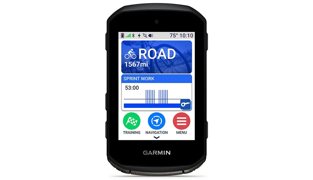 Nawigacja rowerowa GARMIN EDGE 850 010-03023-01 nawigacja na białym tle widoczna od przodu włączony wyświetlacz wbudowany żyroskop akcelerometr magnetometr wysokościomierz barometryczny dokładność danych treningowych klasa wodoszczelności IPX7 szeroki zakres temperatur pracy od –20°C do 50°C świadome monitorowanie wysiłku skuteczniejsze zarządzanie intensywnością jazdy