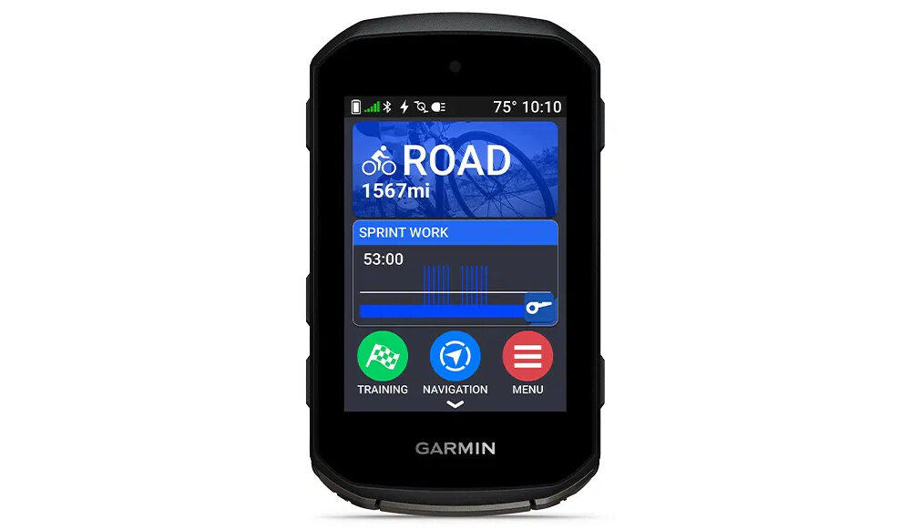 Nawigacja rowerowa GARMIN EDGE 850 010-03023-01 nawigacja na białym tle widoczna od przodu włączony wyświetlacz zaawansowana analiza wysiłku VO2 max FTP obciążenie treningowe charakter obciążenia dopasować intensywność treningów do aktualnej kondycji 64 GB pamięci wewnętrznej zapis historii okrążeń (do 200 godzin) funkcje Virtual Partner Virtual Racer sugestie codziennych ćwiczeń rozwijać formę