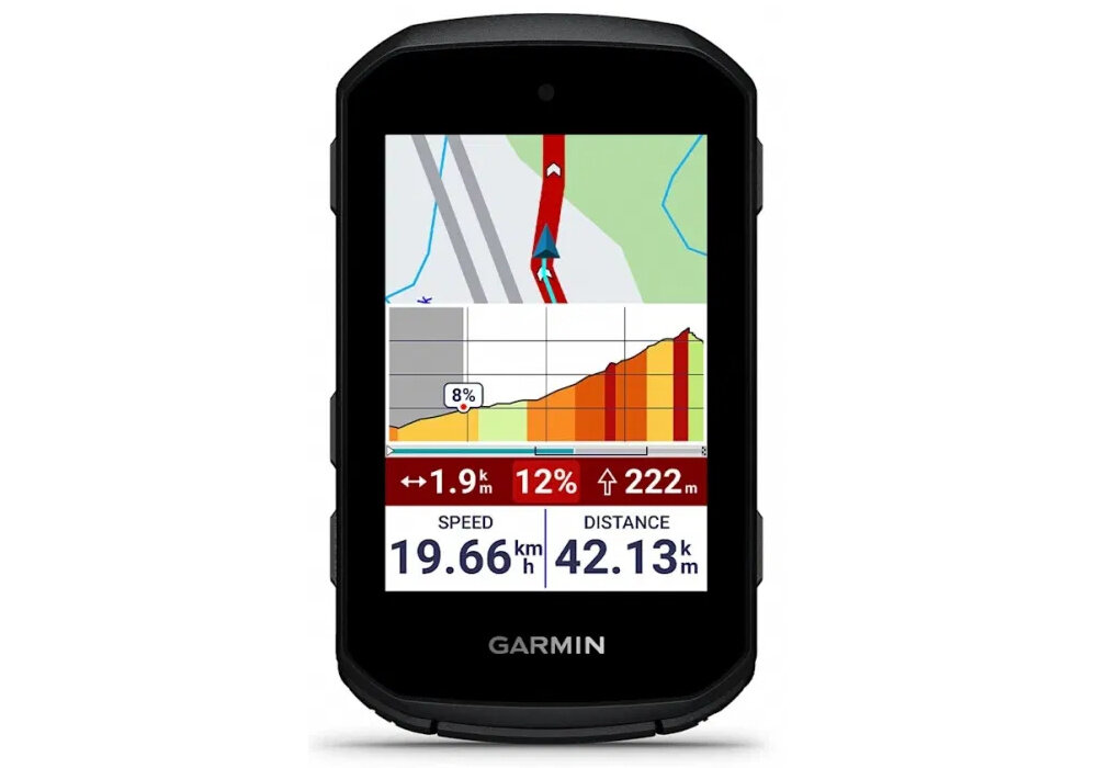 Nawigacja rowerowa GARMIN EDGE 550 010-03022-01 nawigacja na białym tle widoczna w pięciu ujęciach od przodu dwa razy od przodu pod skosem widok na oba boki włączony wyświetlacz kolorowy wyświetlacz ciekłokrystaliczny LCD o rozdzielczości 420 × 600 px wbudowany czujnik oświetlenia otoczenia automatycznie dostosowującemu jasność ekranu