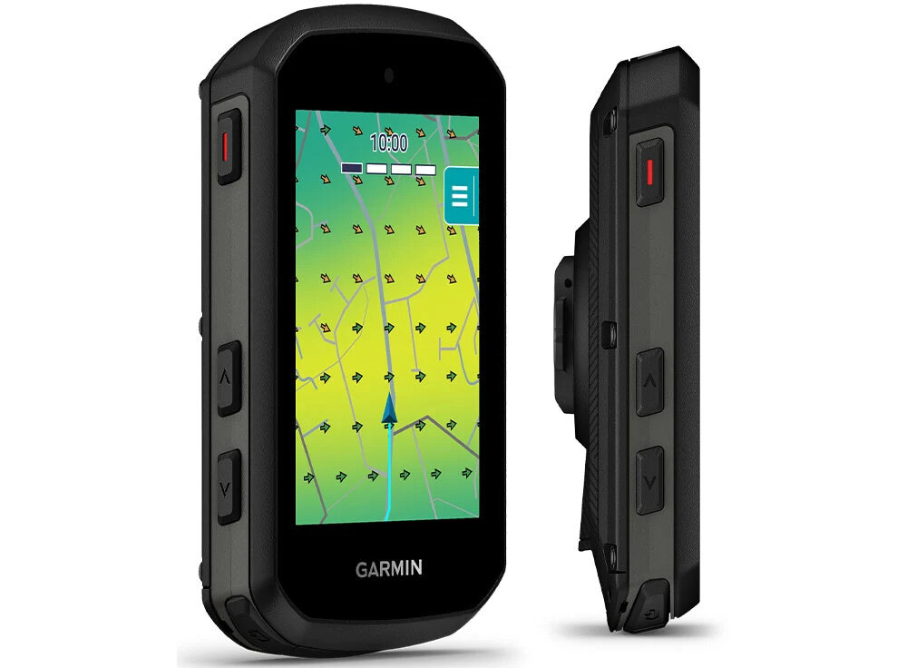 Nawigacja rowerowa GARMIN EDGE 550 010-03022-01 nawigacja na białym tle widoczna od przodu pod skosem włączony wyświetlacz obok zdjęcie boku profile jazdy Gravity MTB funkcje Flow i Grit ocenić płynność i trudność zjazdów zintegrowane dane TrailForks orientacja w terenie zasięg eBike pomaga planować trasę pod kątem dostępnej energii bezpiecznie eksplorować kompatybilność z radarami i oświetleniem Varia widoczność