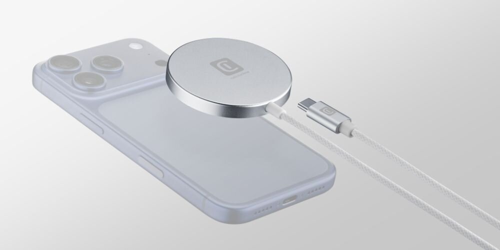 CELLULARLINE WIRPADMAGQI25W Użytkownicy Apple cztery razy szybciej standardowych akcesoriach 7,5 W Inteligentny system ładowania - ładowarka nad tylną obudową telefonu