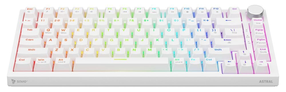 SAVIO Astral technologię magnetyczną - klawiatura od przodu na białym tle