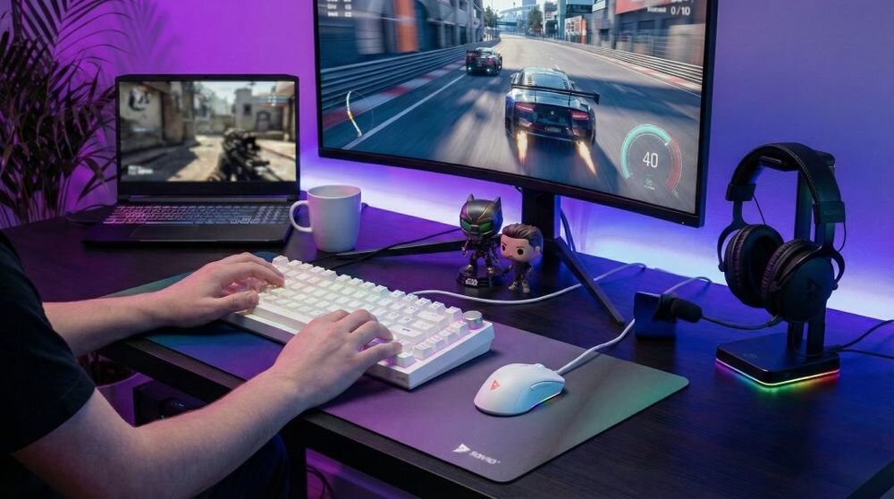 SAVIO Astral SAVIO ASTRAL keycapy wykonane z tworzywa PBT (politereftalan butylenu), twardszego i bardziej wytrzymałego standardowy ABS Nakładki PBT matową, lekko szorstką fakturę wysoką odporność na ścieranie - klawiatura na stanowisku gamingowym podczas gry