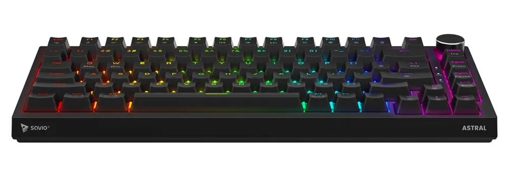 SAVIO Astral technologię magnetyczną - klawiatura od przodu na białym tle