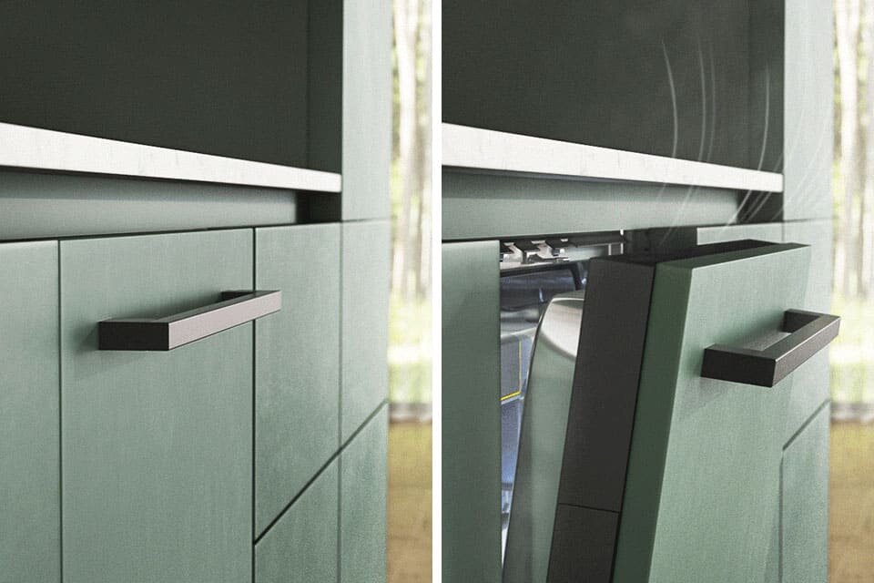 System automatycznego otwierania zmywarki Samsung DW60CG880B00ET - dwa zdjęcia 