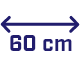 Ikona przedstawia dwukierunkową strzałkę z tekstem \'60 cm\'.