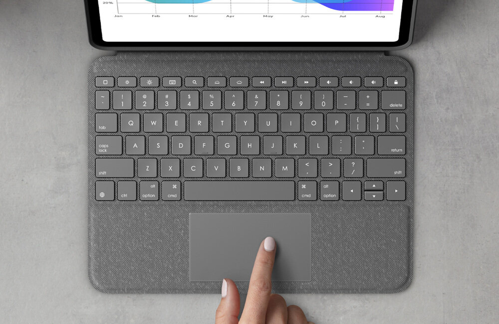 Etui na iPad Pro LOGITECH Folio Touch włączanie wyłączanie aplikacja logitech control kompatybilność