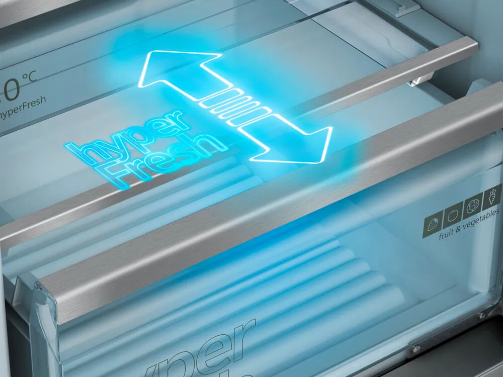 Lodówka SIEMENS KG49NSBBF No Frost 203cm Czarne szkło szuflada hyperfresh komora zero