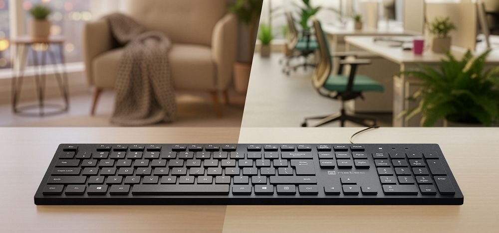 Klawiatura NATEC Herring Niski profil klawiszy naturalne ułożenie dłoni - porównanie podświetlenia