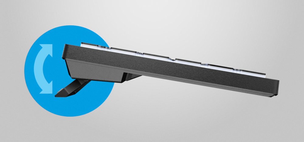 Klawiatura NATEC Herring Glow Składane nóżki odpowiedni kąt nachylenia niskoprofilowe klawisze - regulowane nózki na jasnym tle