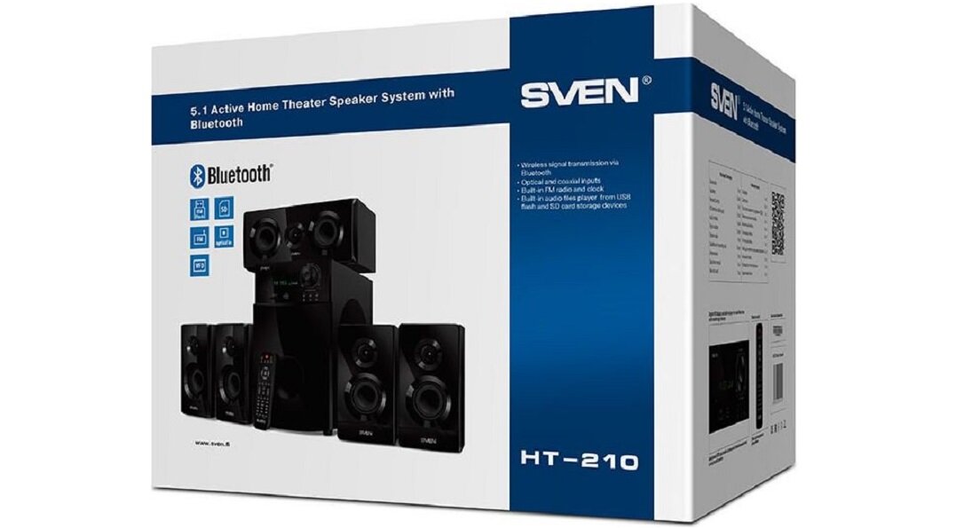 Głośniki SVEN 5.1 HT-210 moc 125W szerokie pasmo przenoszenia dźwięku