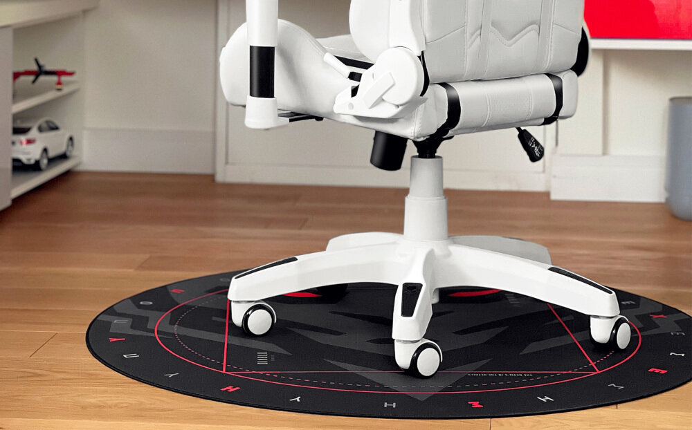 Mata pod fotel gamingowy DIABLO CHAIRS 1128 mata wygoda stylistyka ochrona podłoga jakość  czyszczenie