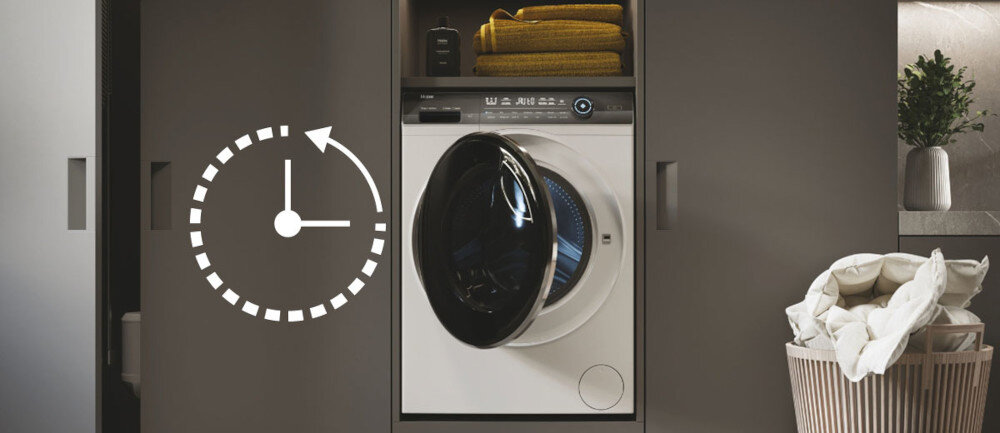 PRALKA HAIER HW90-B14979EU1-S I-PRO 7 PLUS 9KG 1400OBR AI SMART HON ABT REFRESH i-Time - dostosuj czas prania do swoich potrzeb elastyczność planowania wydłużenie skrócenie prania czas godzina wygoda oszczędność