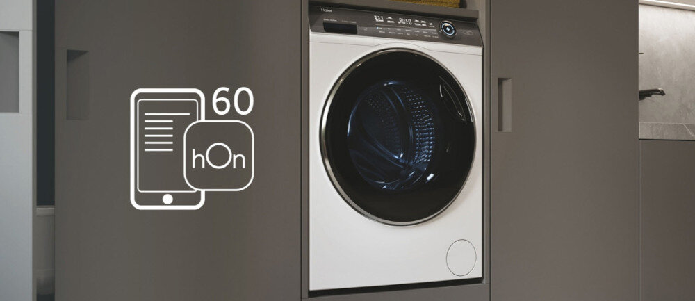 PRALKA HAIER HW90-B14979EU1-S I-PRO 7 PLUS 9KG 1400OBR AI SMART HON ABT REFRESH Aplikacja hOn zdalne sterowanie dodatkowe programy różne rodzaje tkanin 60 opcji dodatowych programów