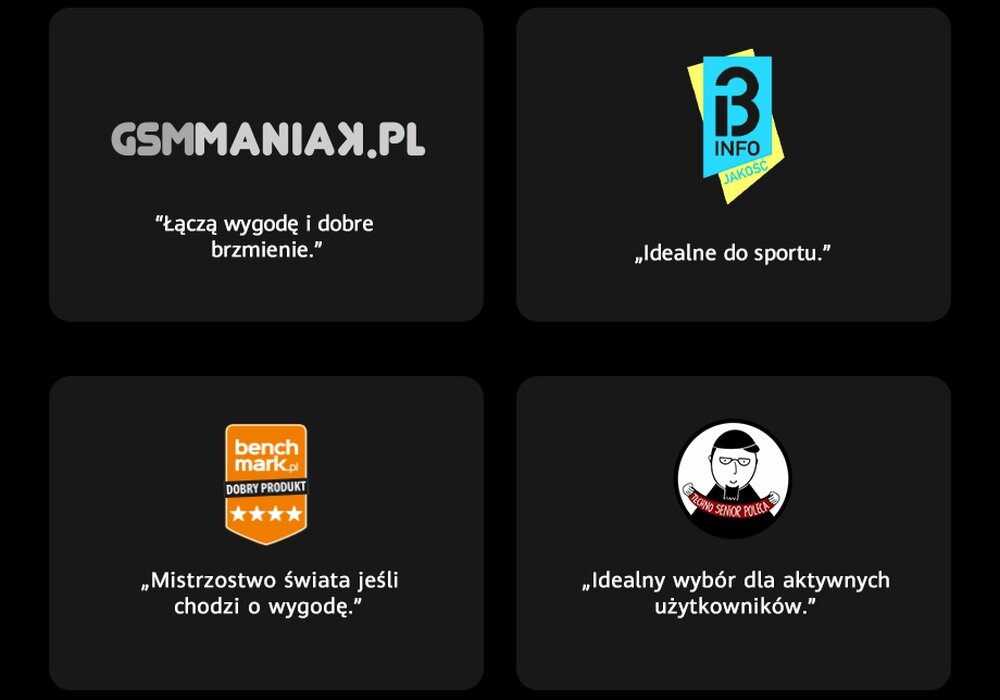 Słuchawki powietrzne HUAWEI FreeArc Wodoodporne 4 ikony nagród