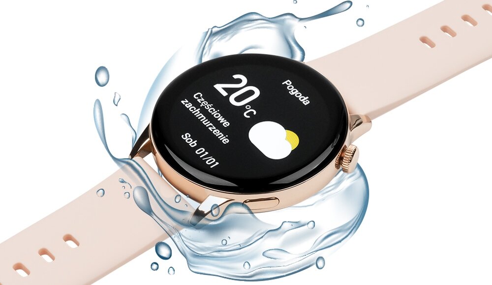 Smartwatch MAXCOM FW58 Vanad Pro wyświetlacz dopasowanie tarcza zdrowie saturacja krwi ciśnienie krwi sen monitoring oddech cykl menstruacyjny powiadomienia wiadomości alarmy jakość tryby sportowe długa praca
