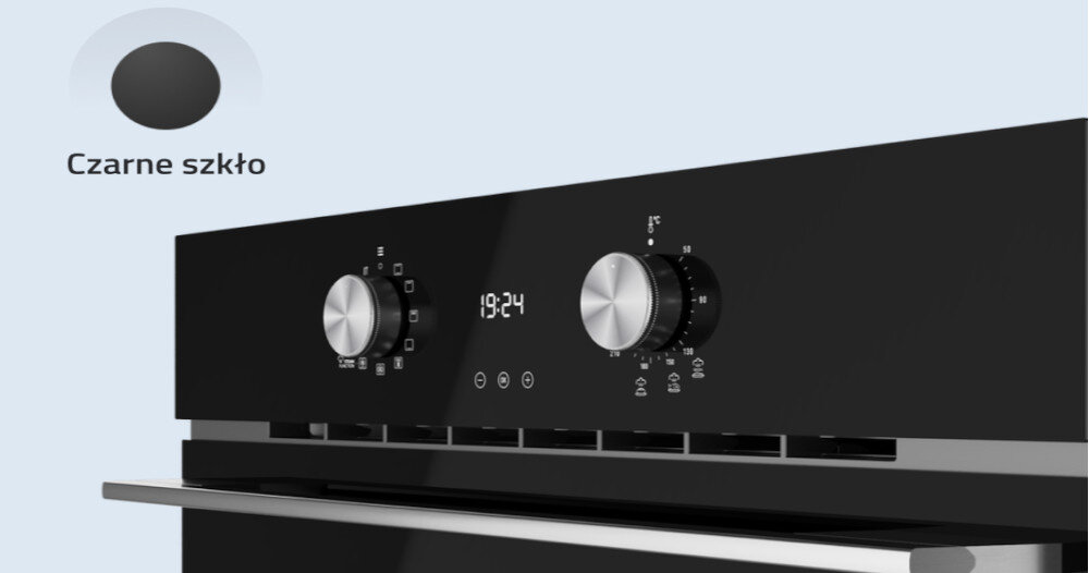 PIEKARNIK TEKA HLB 8408 S BK lifestyle bok panel pokrętła wygląd kolor czarny Elegancka konstrukcja czarne szkło ciemna stal antracytowy odcień