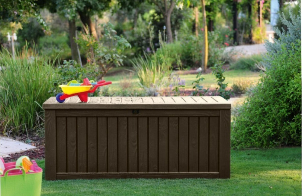 Skrzynia ogrodowa KETER Rockwood Storage Box570L Kremowy utrzymanie czystości