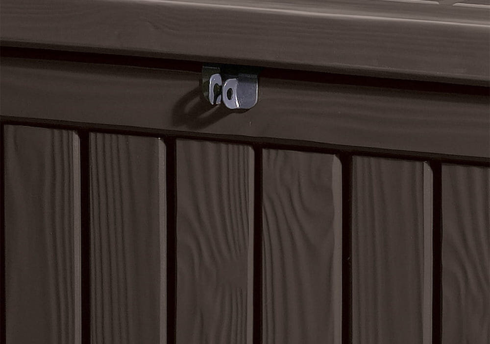 Skrzynia ogrodowa KETER Rockwood Storage Box570L Kremowy możliwość zastosowania kłódki