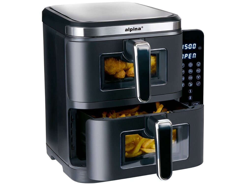 AIR FRYER ALPINA A11.0 dwa oddzielne kosze,do różnych produktów, eliminacja mieszania smaków i zapachów