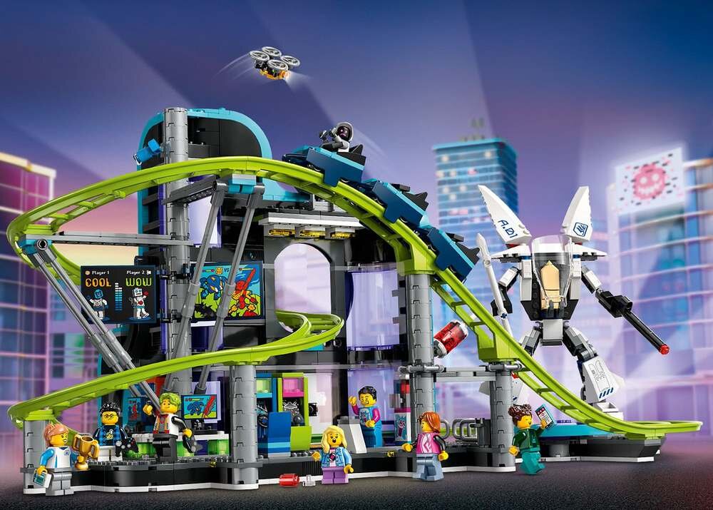 LEGO 60421 City Park Świat Robotów z rollercoasterem  wagoniki